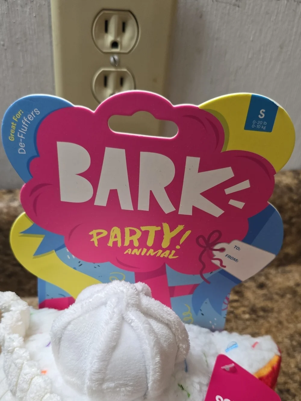Bark  Party‎ Animal Rainbow Slice Plush Dog Toy Size Small 0-20 Pounds  NWT